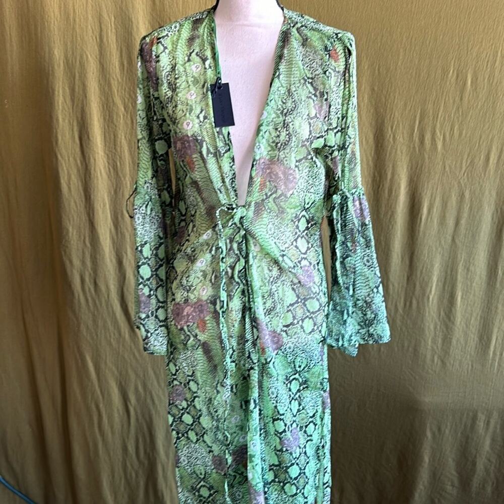 NWT Kendall & Kylie Green Snake Lace Sheer Cover Up
